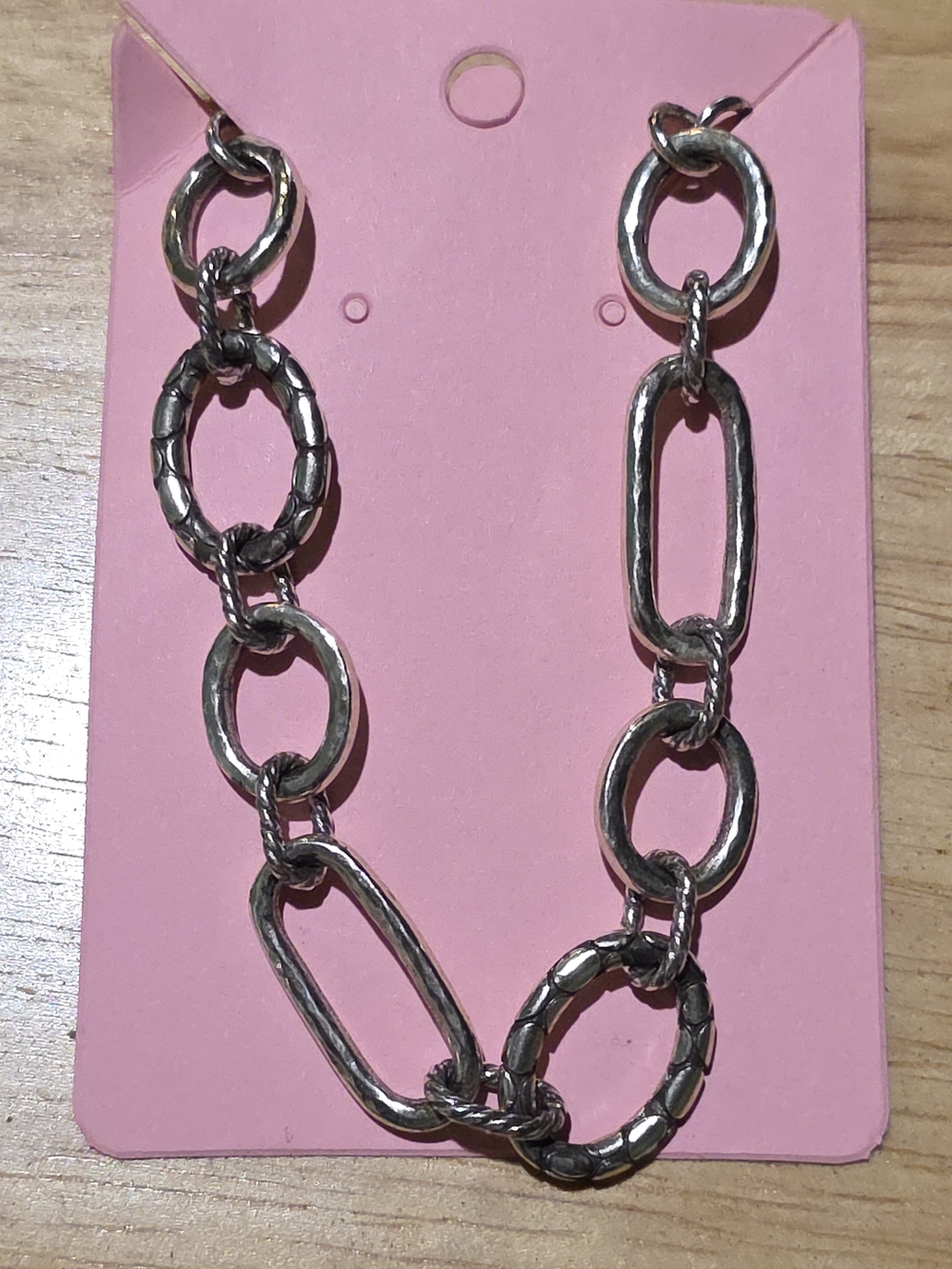 Sterling-Style Silver Link Braclett - Modern Chain Design